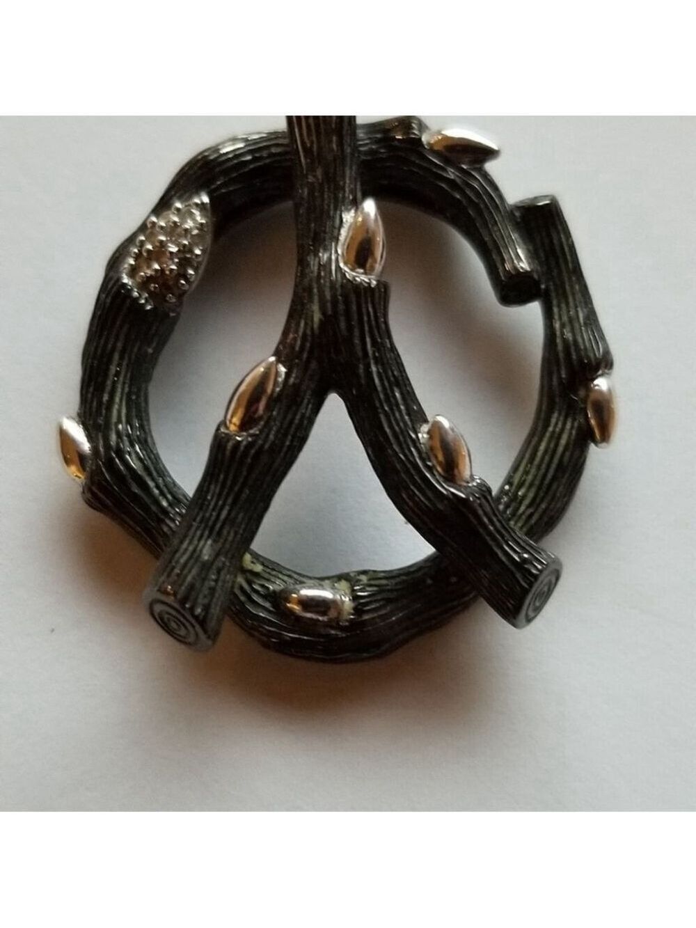 Stephen Dweck Vintage Sterling Silver Diamond Branch Charm Necklace. - Picture 4 of 6